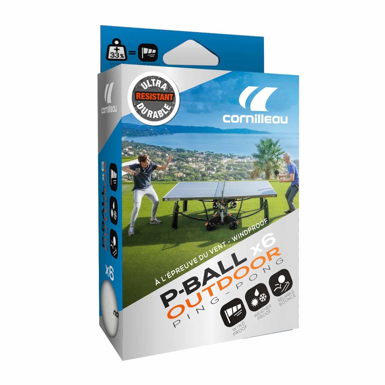 CORNILLEAU 6'LI KUTU AÇIK ALAN PLASTİK TOP (BEYAZ)